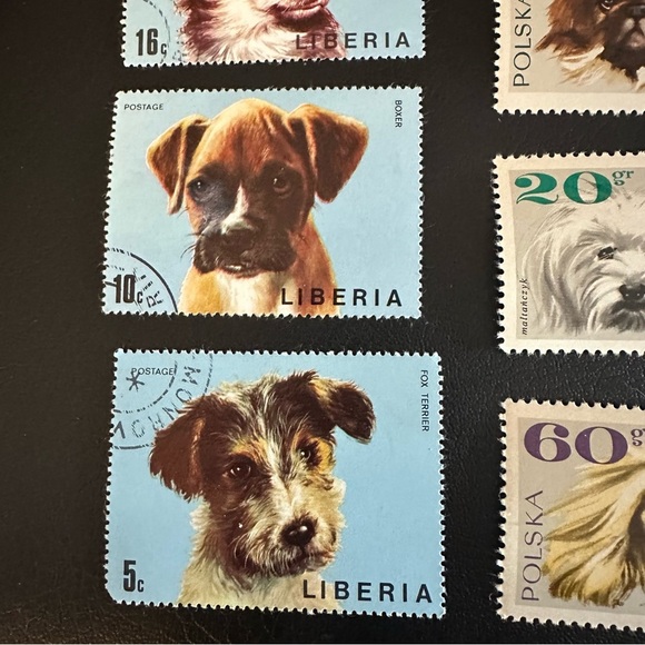 Vintage Puppy & Dog Stamp Collection – Liberia, Poland, Hungary – 1960s–70s - Picture 3 of 8
